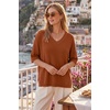 image:imageArachampCloz Womens Wool Blend Elbow Sleeve Summer Oversized Casual SweaterTerracotta