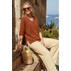 image:imageArachampCloz Womens Wool Blend Elbow Sleeve Summer Oversized Casual SweaterTerracotta