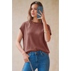 image:imageArachampCloz Womens Wool Blend Oversized Cap Sleeve Summer Casual Sweater  Short Sleeve Sweater Stretchy amp Lightweight Capsule Wardrobe Teacher Outfits Business Casual Tops Solo amp Layer OutfitsDusty Red