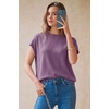 image:imageArachampCloz Womens Wool Blend Oversized Cap Sleeve Summer Casual Sweater  Short Sleeve Sweater Stretchy amp Lightweight Capsule Wardrobe Teacher Outfits Business Casual Tops Solo amp Layer OutfitsPurple