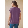 image:imageArachampCloz Womens Wool Blend Oversized Cap Sleeve Summer Casual Sweater  Short Sleeve Sweater Stretchy amp Lightweight Capsule Wardrobe Teacher Outfits Business Casual Tops Solo amp Layer OutfitsPurple
