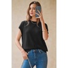 image:imageArachampCloz Womens Wool Blend Oversized Cap Sleeve Summer Casual Sweater  Short Sleeve Sweater Stretchy amp Lightweight Capsule Wardrobe Teacher Outfits Business Casual Tops Solo amp Layer OutfitsBlack