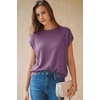image:imageArachampCloz Womens Wool Blend Oversized Cap Sleeve Summer Casual Sweater  Short Sleeve Sweater Stretchy amp Lightweight Capsule Wardrobe Teacher Outfits Business Casual Tops Solo amp Layer OutfitsPurple