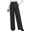 image:imageArachampCloz Womens Lightweight Wool Blend Elastic Waist Straight Leg Business Casual Pants 2026Black