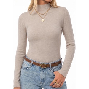image:imageArachampCloz Womens 100 Merino Wool Slim Fit Mock Neck Sweaters Basic Fall  Luxury FabricampMachine Washable LightweightampEasy Care Natural Warmth Work Essential Business Casual Fall Winter 2026Oatmeal