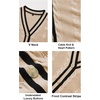 image:imageArachampCloz Summer Sweater Vest Women Spring Cap Sleeve V Neck Striped Button Casual Cardigan Sweater Knit Tank Tops 2025Apricotblack