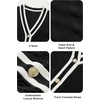 image:imageArachampCloz Summer Sweater Vest Women Spring Cap Sleeve V Neck Striped Button Casual Cardigan Sweater Knit Tank Tops 2025Blackwhite