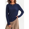 image:imageArachampCloz Womens 100 Merino Wool Long Sleeve Crew Neck Fall Work Sweater  Machine Washable Lightweight amp Breathable Cashmere Alternative Shrink amp Wrinkle Free MoistureWicking Work Casual BasicNavy Blue