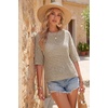 image:imageArachampCloz Womens Linen Blend Oversized Hollow Out Summer Vacation Tops  Lightweight amp Breathable Short Sleeves Crochet Knit Boho Tops Solid amp Striped Loose Fit Beach Cover Ups Cruise OutfitsApricot
