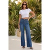 image:imageArachampCloz Womens Lyocell Blend Adjustable Waist Fall Wide Leg Jeans  Lyocell Blend Stretchy Denim Adjustable Button Waist High Waist Baggy Straight Wide Leg Jeans Trendy Casual Workwear 2026Blue
