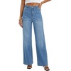 image:imageArachampCloz Womens Lyocell Blend Adjustable Waist Fall Wide Leg Jeans  Lyocell Blend Stretchy Denim Adjustable Button Waist High Waist Baggy Straight Wide Leg Jeans Trendy Casual Workwear 2026Light Blue