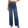 image:imageArachampCloz Womens Lyocell Blend Adjustable Waist Fall Wide Leg Jeans  Lyocell Blend Stretchy Denim Adjustable Button Waist High Waist Baggy Straight Wide Leg Jeans Trendy Casual Workwear 2026Dark Blue