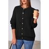 image:imageArachampCloz Womens Wool Blend Gold Button Fall Fashion Casual Cardigan  Lightweight Breathable SweaterWool BlendCrew NeckLong SleeveBusiness CasualFall Outfits for WomenFigurefriendlyBlack