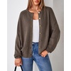image:imageArachampCloz Womens Wool Blend Gold Button Fall Fashion Casual Cardigan  Lightweight Breathable SweaterWool BlendCrew NeckLong SleeveBusiness CasualFall Outfits for WomenFigurefriendlyCoffee