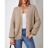 image:imageArachampCloz Womens Wool Blend Gold Button Fall Fashion Casual Cardigan  Lightweight Breathable SweaterWool BlendCrew NeckLong SleeveBusiness CasualFall Outfits for WomenFigurefriendlyDark Apricot