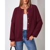 image:imageArachampCloz Womens Wool Blend Gold Button Fall Fashion Casual Cardigan  Lightweight Breathable SweaterWool BlendCrew NeckLong SleeveBusiness CasualFall Outfits for WomenFigurefriendlyWine
