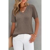image:imageArachampCloz Womens Wool Blend Short Sleeve Summer Business Casual Sweater  LightweightampSoft Fabric Breathable Top VNeck Regular Fit Office Wear Teacher Outfits Fall Capsule Wardrobe 2026Coffee
