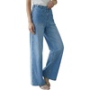 image:imageArachampCloz Womens Lyocell Blend Adjustable Waist Fall Wide Leg Jeans  Lyocell Blend Stretchy Denim Adjustable Button Waist High Waist Baggy Straight Wide Leg Jeans Trendy Casual Workwear 2026Light Blue