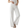 image:imageArachampCloz Womens Lyocell Blend Adjustable Waist Fall Wide Leg Jeans  Lyocell Blend Stretchy Denim Adjustable Button Waist High Waist Baggy Straight Wide Leg Jeans Trendy Casual Workwear 2026White