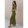 image:imageArachampCloz Womens Wool Blend Fall Business Casual T Shirts Maxi Dress  Soft Wool Blend Medium Stretch amp ThicknessCrew Neck short Sleeve Maxi Dress With side Slit fitsCasual And All OccasionsOlive Green