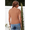 image:imageArachampCloz Womens Ruched Summer Tops Mock Neck Cap Sleeve Slim Fit BlousesNcamel