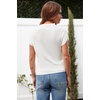 image:imageArachampCloz Womens Ruched Summer Tops Mock Neck Cap Sleeve Slim Fit BlousesNoffwhite