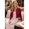 image:imageArachampCloz Womens Wool Blend Cropped Crewneck Fall Work Cardigan SweatersBurgundy