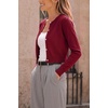 image:imageArachampCloz Womens Wool Blend Cropped Crewneck Fall Work Cardigan SweatersBurgundy