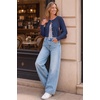 image:imageArachampCloz Womens Wool Blend Cropped Crewneck Fall Work Cardigan SweatersNavy Blue