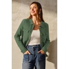 image:imageArachampCloz Womens Wool Blend Cropped Sweater Cardigan JacketArmy Green