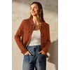 image:imageArachampCloz Womens Wool Blend Cropped Sweater Cardigan JacketBrick Red