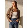 image:imageArachampCloz Womens Wool Blend Cropped Sweater Cardigan JacketBrown