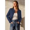 image:imageArachampCloz Womens Wool Blend Cropped Sweater Cardigan JacketDark Navy