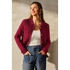 image:imageArachampCloz Womens Wool Blend Cropped Sweater Cardigan JacketRed