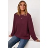 image:imageArachampCloz Womens Wool Blend Oversized Sweaters Fall Fashion Outfits 2026Burgundy