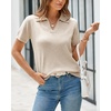 image:imageArachampCloz Womens Wool Blend Polo Business Casual Sweater Teacher OutfitsApricot