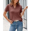image:imageArachampCloz Womens Wool Blend Polo Business Casual Sweater Teacher OutfitsDusty Red