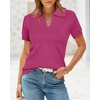 image:imageArachampCloz Womens Wool Blend Polo Business Casual Sweater Teacher OutfitsRose Red