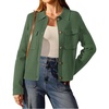 image:imageArachampCloz Womens Wool Blend Cropped Sweater Cardigan JacketArmy Green