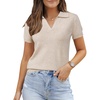 image:imageArachampCloz Womens Wool Blend Polo Business Casual Sweater Teacher OutfitsApricot