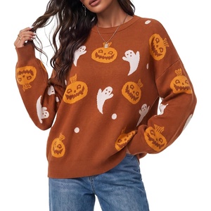 image:imageArachampCloz Womens Wool Blend Oversized Sweaters Fall Fashion Outfits 2026Pumpkin Ghost Terracotta