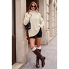 image:imageArachampCloz Womens Wool Blend Oversized Turtleneck Fall Work Casual SweaterBeige