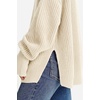 image:imageArachampCloz Womens Wool Blend Oversized Turtleneck Fall Work Casual SweaterBeige