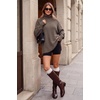 image:imageArachampCloz Womens Wool Blend Oversized Turtleneck Fall Work Casual SweaterCoffee
