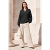 image:imageArachampCloz Womens Wool Blend Oversized V Neck Fall Winter Chunky SweatersBlack
