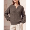 image:imageArachampCloz Womens Wool Blend Oversized V Neck Fall Winter Chunky SweatersCoffee