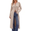 image:imageArachampCloz Womens Wool Blend Slim Fit Duster Fall Work Long CardiganOatmeal