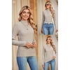 image:imageArachampCloz Womens Fall Ribbed Wool Blend Sweater Mock Neck Casual Outfits Long Sleeve Fitted Tops Trendy 2024Apricot