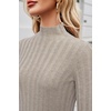 image:imageArachampCloz Womens Fall Ribbed Wool Blend Sweater Mock Neck Casual Outfits Long Sleeve Fitted Tops Trendy 2024Apricot
