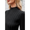image:imageArachampCloz Womens Fall Ribbed Wool Blend Sweater Mock Neck Casual Outfits Long Sleeve Fitted Tops Trendy 2024Black